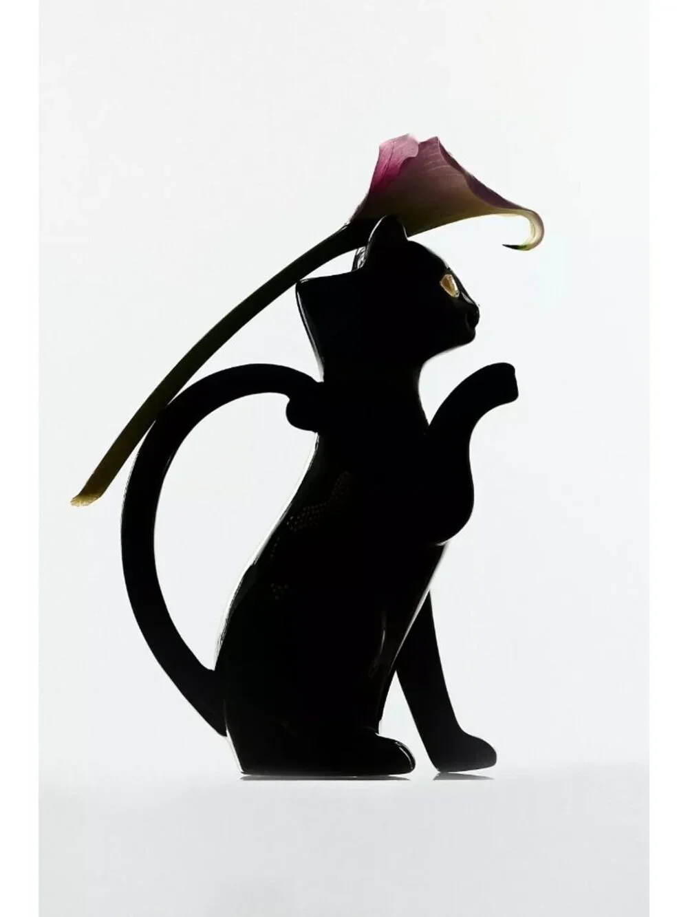 Florence Balducci Anthropologie Black Cat Vase Pitcher Halloween Gold